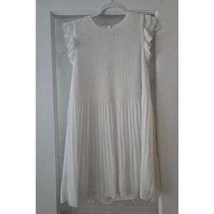 Wilfred White Pleated Mini Dress